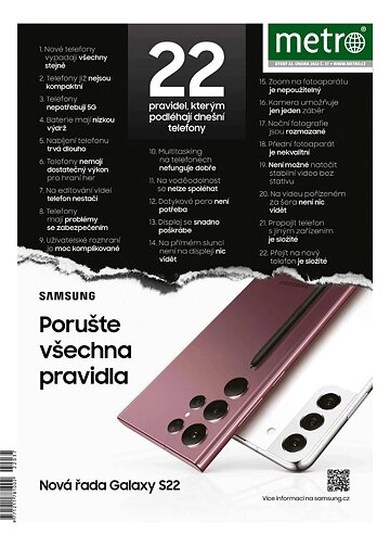 Obálka e-magazínu deník METRO 22.2.2022