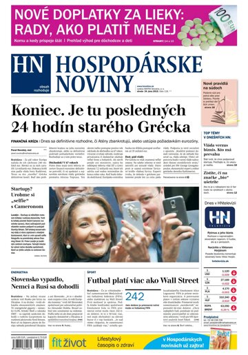Obálka e-magazínu Hospodárske noviny 24.06.2015