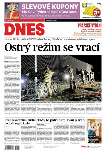 Obálka e-magazínu MF Dnes 19.10.2015