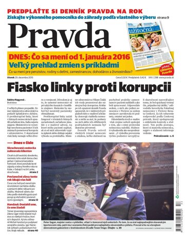 Obálka e-magazínu Pravda 29.12.2015