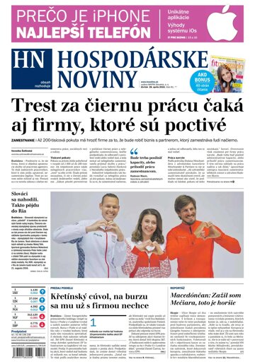 Obálka e-magazínu Hospodárske noviny 28.04.2016