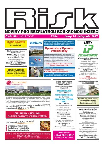 Obálka e-magazínu Risk 90/2017
