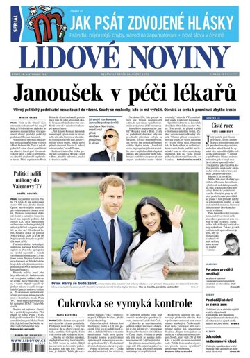 Obálka e-magazínu Lidové noviny 28.11.2017