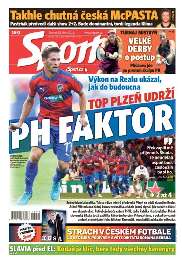 Obálka e-magazínu Sport 25.10.2018