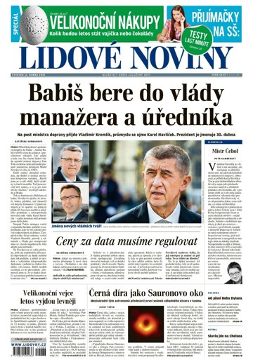 Obálka e-magazínu Lidové noviny 11.4.2019