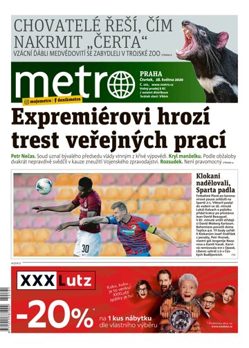 Obálka e-magazínu deník METRO 28.5.2020