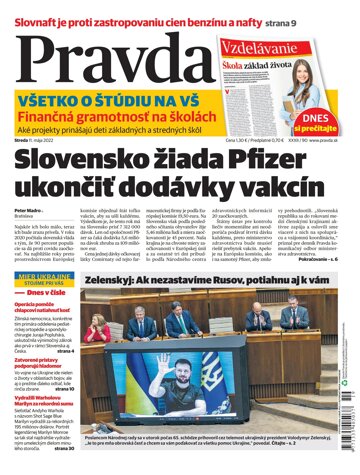 Obálka e-magazínu Pravda 11. 5. 2022