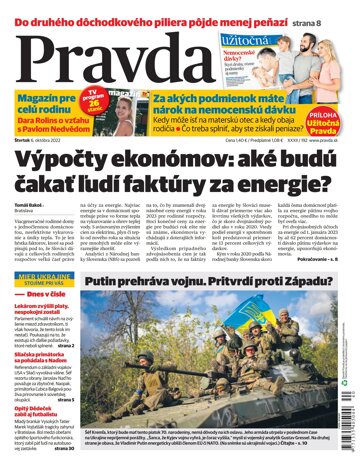 Obálka e-magazínu Pravda 6. 10. 2022