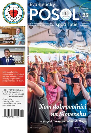 Obálka e-magazínu Evanjelický posol spod Tatier 23/2023