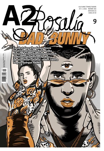 Obálka e-magazínu A2 kulturní čtrnáctideník Rosalía Bad Bunny