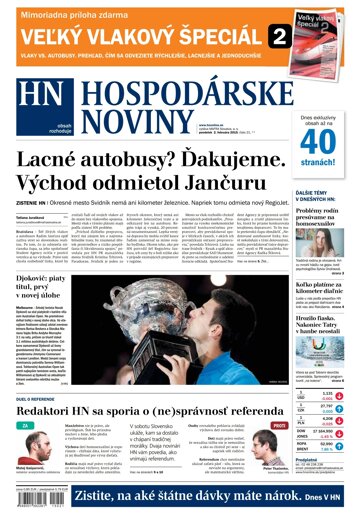 Obálka e-magazínu Hospodárske noviny 02.02.2015