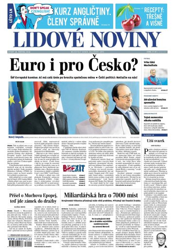Obálka e-magazínu Lidové noviny 28.6.2016