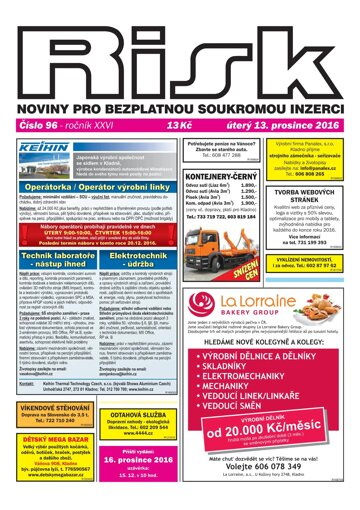 Obálka e-magazínu Risk 96/2016
