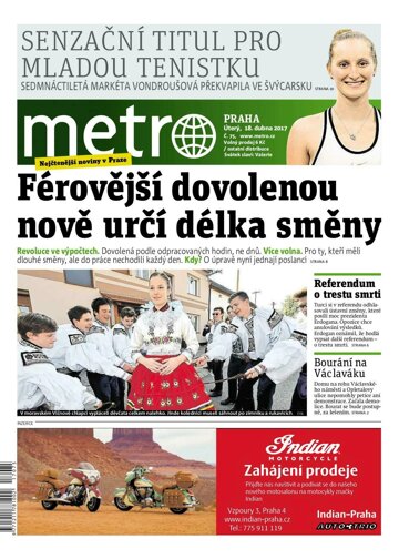 Obálka e-magazínu deník METRO 18.4.2017