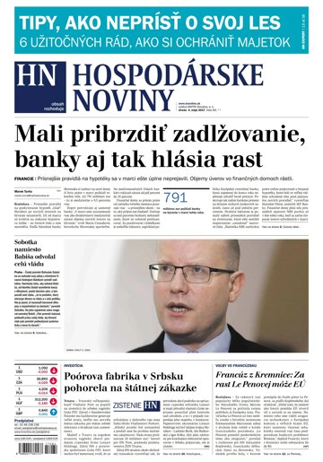 Obálka e-magazínu Hospodárske noviny 03.05.2017