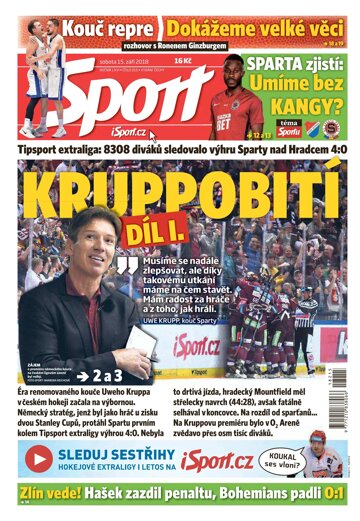 Obálka e-magazínu Sport 15.9.2018