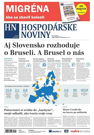 Obálka e-magazínu Hospodárske noviny 24.05.2019