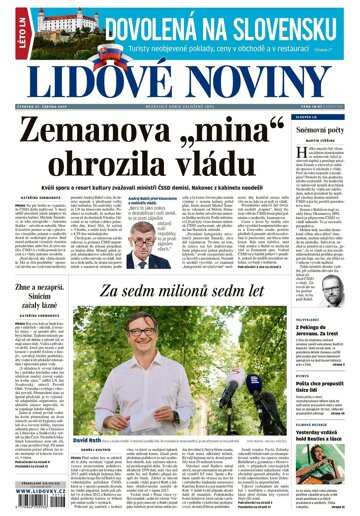 Obálka e-magazínu Lidové noviny 27.6.2019