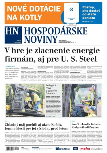 Obálka e-magazínu Hospodárske noviny 14.08.2019