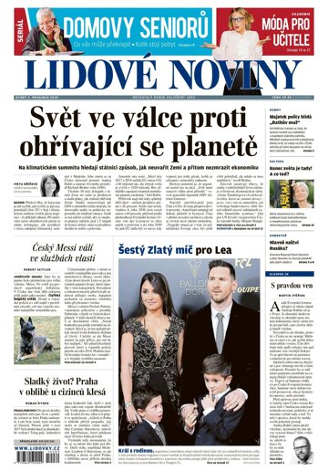 Obálka e-magazínu Lidové noviny 3.12.2019