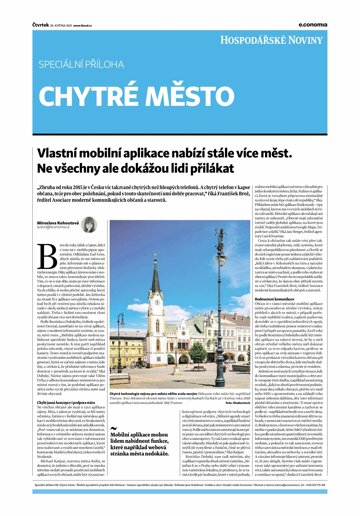 Obálka e-magazínu Hospodářské noviny - příloha 097 - 20.5.2021 Chytré město