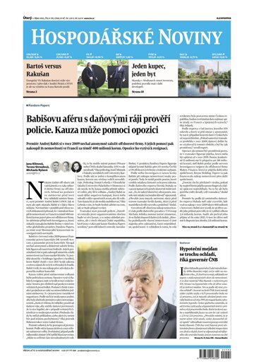 Obálka e-magazínu Hospodářské noviny 192 - 5.10.2021