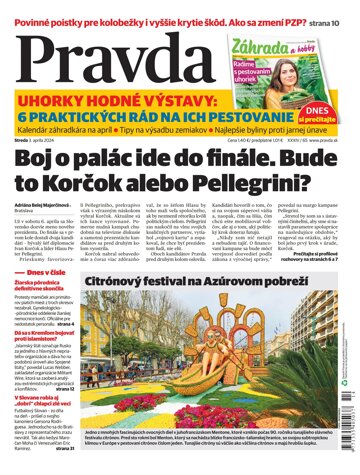 Obálka e-magazínu Pravda 3. 4. 2024