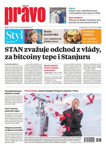 Obálka e-magazínu Deník Právo 10.6.2025