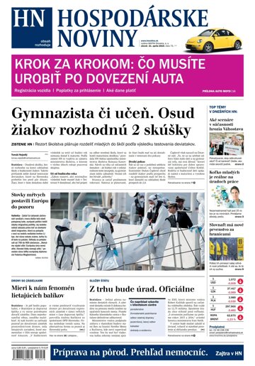 Obálka e-magazínu Hospodárske noviny 21.04.2015