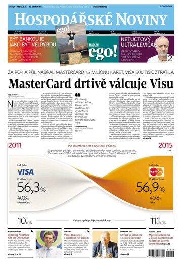 Obálka e-magazínu Hospodářské noviny 157 - 14.8.2015