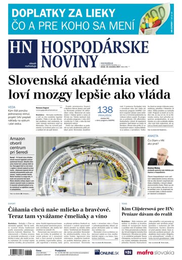 Obálka e-magazínu Hospodárske noviny 15.11.2017