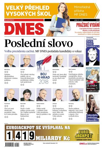 Obálka e-magazínu MF Dnes 12.1.2018