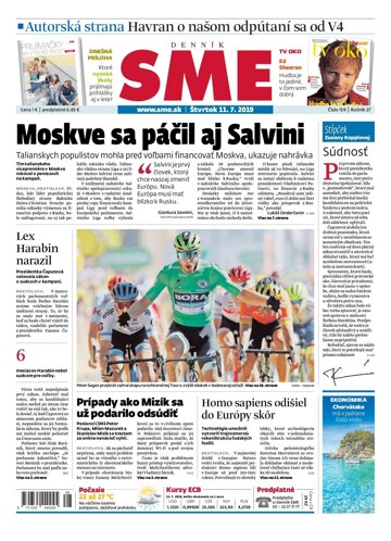 Obálka e-magazínu SME 11.7.2019