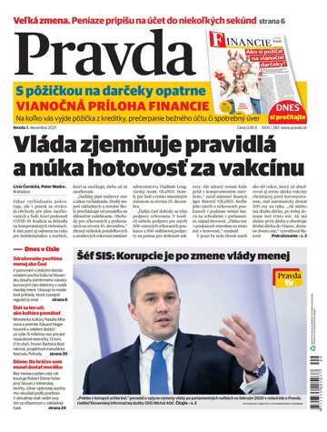 Obálka e-magazínu Pravda 8. 12. 2021