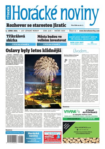 Obálka e-magazínu Horácké Noviny 1/2024