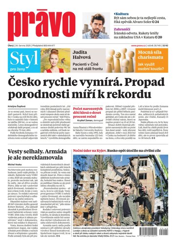 Obálka e-magazínu Deník Právo 24.6.2025