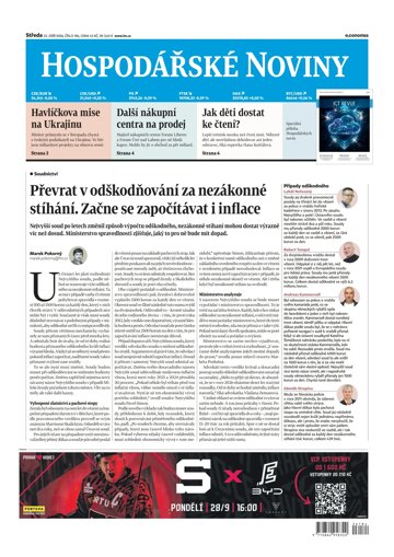 Obálka e-magazínu Hospodářské noviny 184 - 23.9.2026