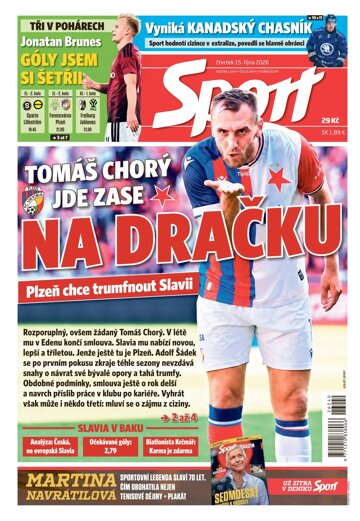 Obálka e-magazínu Sport 15.10.2026