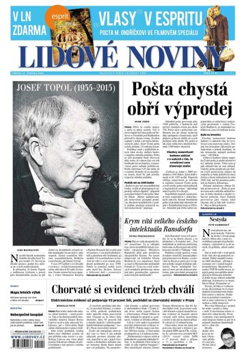 Obálka e-magazínu Lidové noviny 17.6.2015