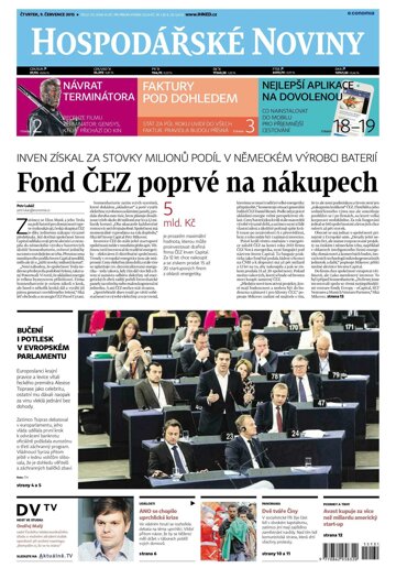 Obálka e-magazínu Hospodářské noviny 131 - 9.7.2015