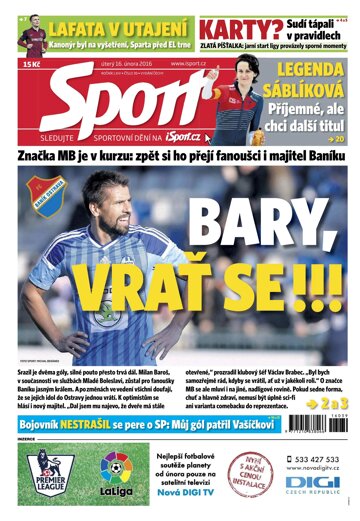 Obálka e-magazínu Sport 16.2.2016