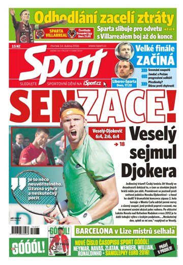 Obálka e-magazínu Sport 14.4.2016