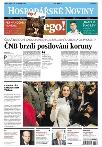 Obálka e-magazínu Hospodářské noviny 247 - 22.12.2017
