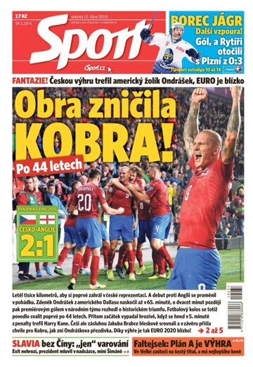 Obálka e-magazínu Sport 12.10.2019