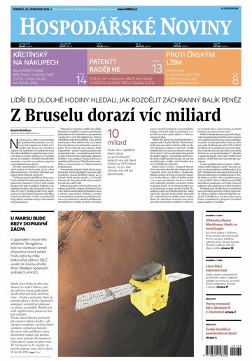 Obálka e-magazínu Hospodářské noviny 138 - 20.7.2020