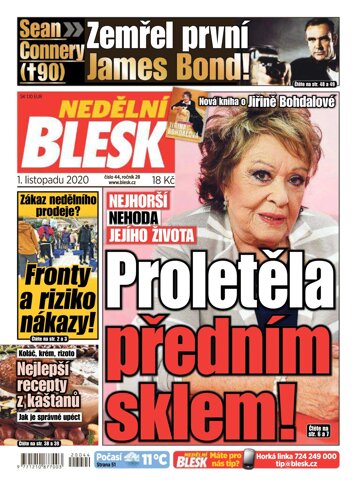 Obálka e-magazínu Nedělní Blesk 1.11.2020