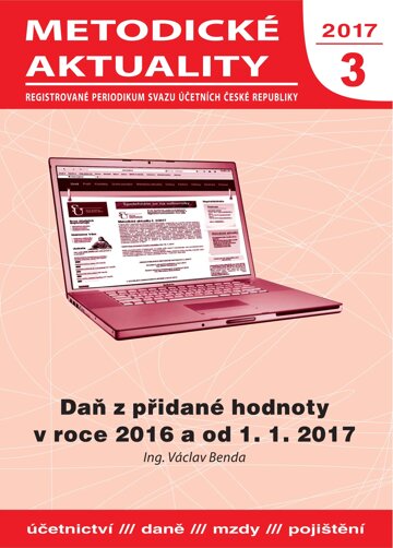 Obálka e-magazínu Metodické aktuality Svazu účetních 3/2017