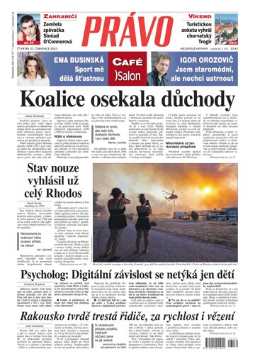 Obálka e-magazínu Deník Právo 27.7.2023