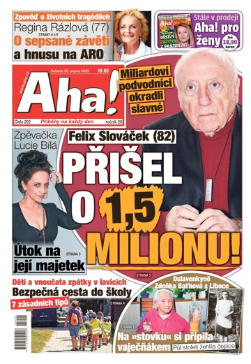 Obálka e-magazínu AHA! 30.8.2025