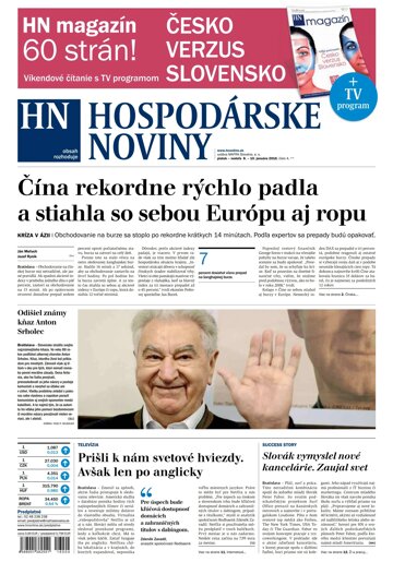 Obálka e-magazínu Hospodárske noviny 08.01.2016